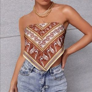 ✨SHEIN printed strapless top✨